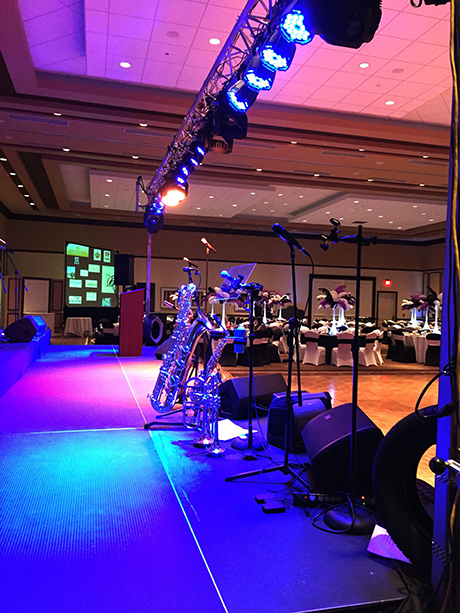 corporate band stage set Sanderford Sound Inc